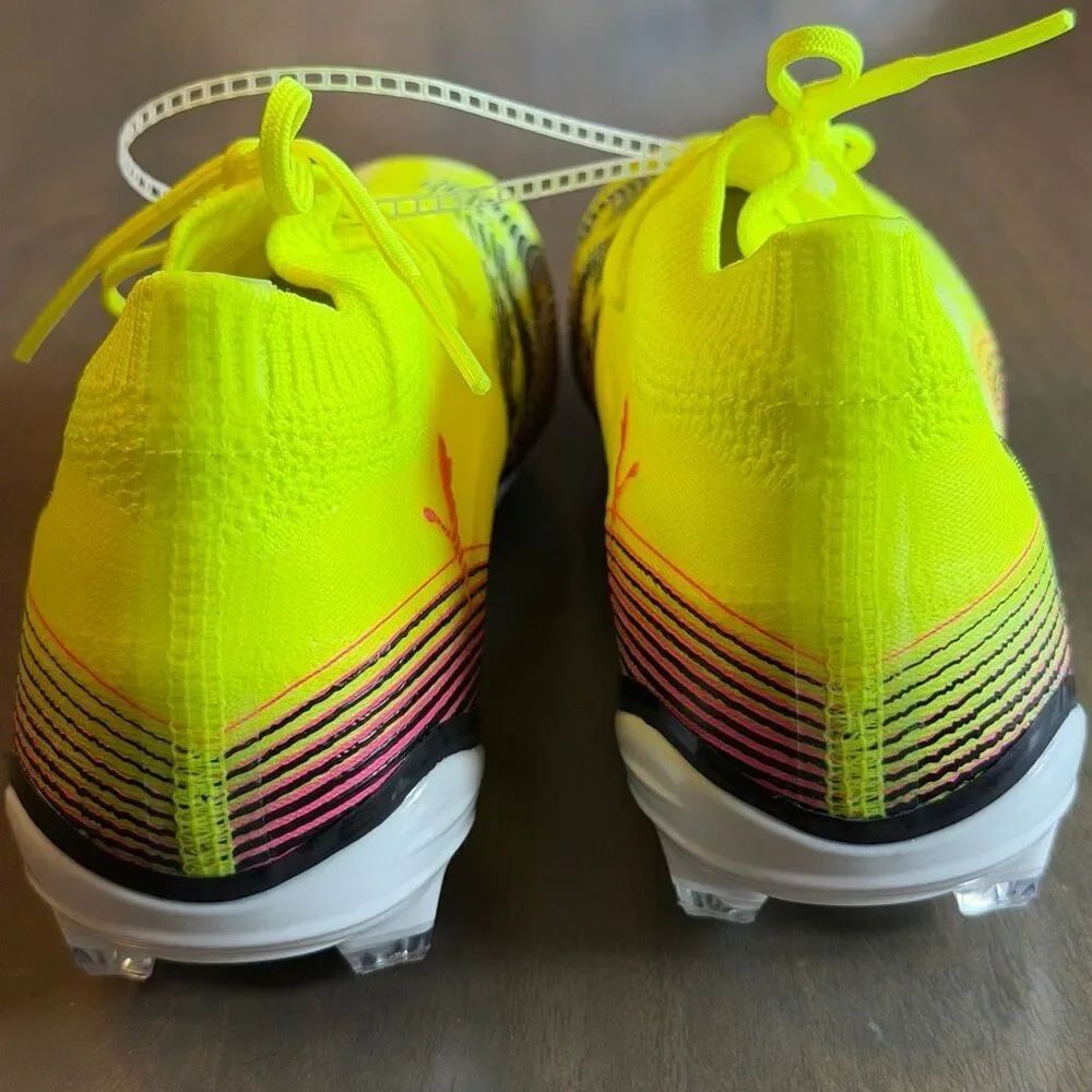 Puma Women’s size 6 Future 8 Match Soccer Cleat Yellow Pink - Picture 7 of 9